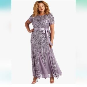 Lavender Sequins Formal Evening Gown